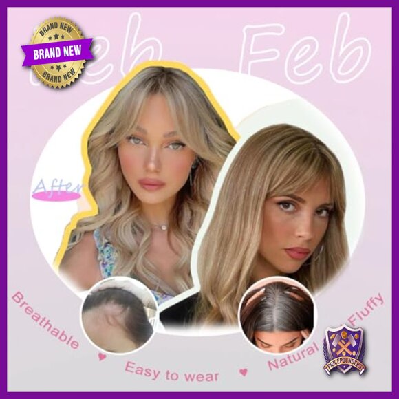 20 Inch Hand Tied Hair Topper with Bangs for Thinning Crown Lightweight main image 6